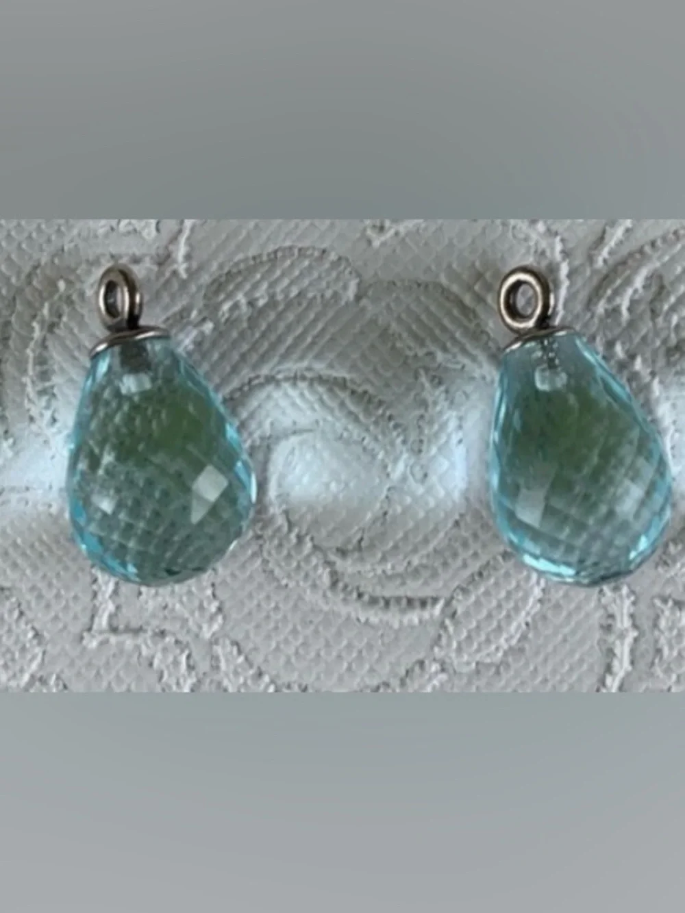 Pandora Blue Faceted Teardrop Drop Earrings